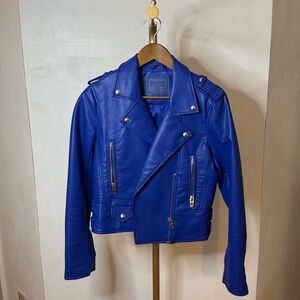 Blank NYC Royal Blue Leather Jacket